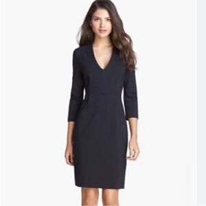 Kate Spade Darlene Stretchy‎ Sheath Midi Dress Black Size 10
